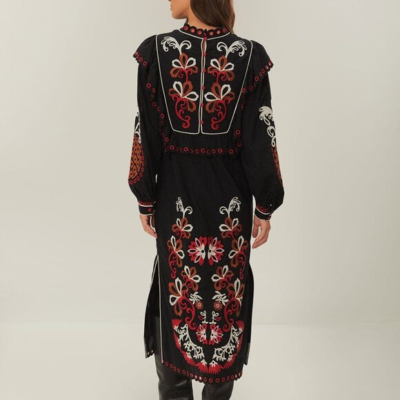 Farm Rio cashew mandala richilieu long sleeve maxi dress - Picture 3 of 3